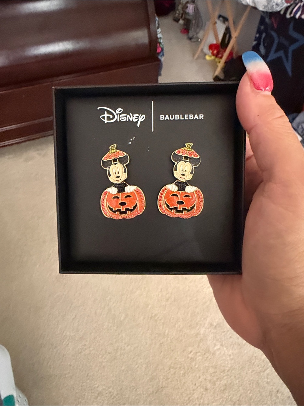 Disney x BaubleBar Halloween Mickey Pumpkin Earrings - Orange & Black